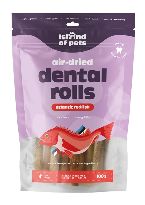 IOP Air-Dried Atlantic redfish dental rolls, 100 gr.